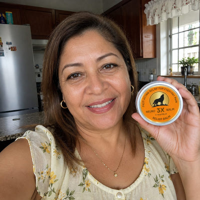 Happy customer holding the product
