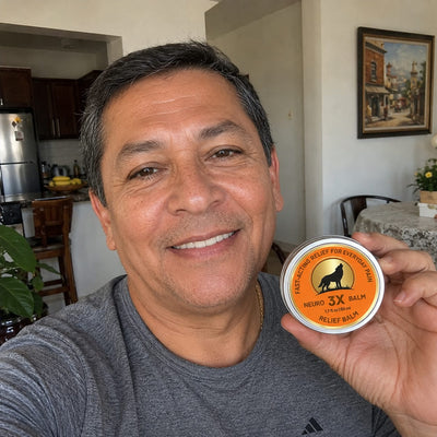 Happy customer holding the product