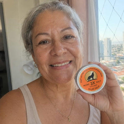 Happy customer holding the product